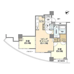 ドレッセ目黒インプレスタワー【13階】の間取り