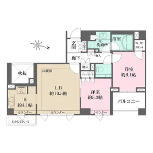 パークハウス中目黒【4階】の間取り