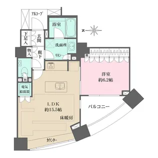 パークハウスオー・タワー【12階】の間取り