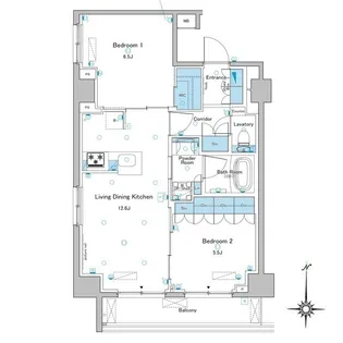 ルフォンプログレ大森西【9階】の間取り