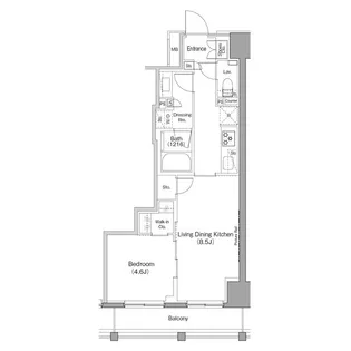 ザ・パークハビオ日本橋箱崎町【3階】の間取り