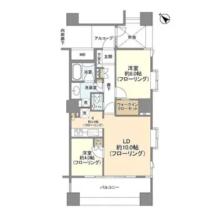 エティア目黒ウエストタワー【4階】の間取り