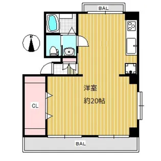 八雲フラット【2階】の間取り
