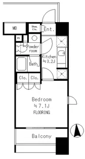パークリュクス白金MONO【4階】の間取り