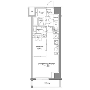 ザ・パークハビオ日本橋馬喰町【9階】の間取り