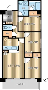 HF馬込レジデンス【2階】の間取り