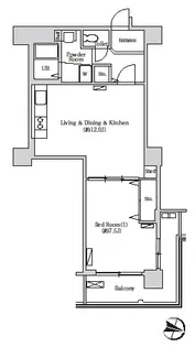 トリニティー芝浦【11階】の間取り