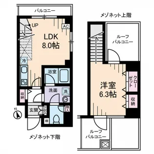 メゾンヌーヴェル【5階】の間取り