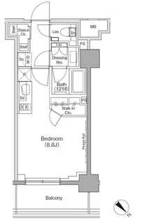 ザ・パークハビオ月島フロント【10階】の間取り