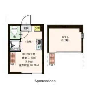 ルピナス大森【102号室号室】の間取り