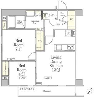 パークペルル池尻【4階】の間取り
