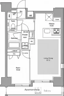 PREMIUMCUBE品川戸越DEUX【10階】の間取り