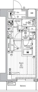プレミアムキューブ品川戸越【1階】の間取り