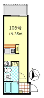 ベルエクラ蒲田【1階】の間取り