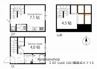 ハーミットクラブハウス久が原【2階】の間取り