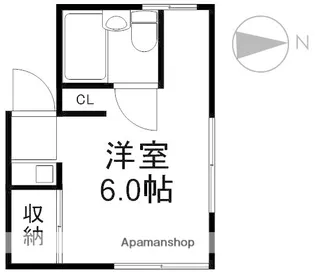 ドゥエルさかえ【1号室】の間取り
