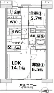 アクティ目黒駅前Ⅱ【8階】の間取り