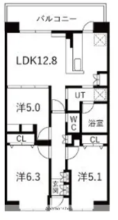 アクティ目黒駅前Ⅱ【4階】の間取り