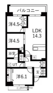アクティ目黒駅前Ⅱ【1階】の間取り