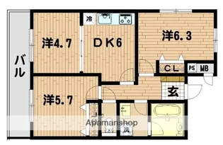 ANNEX【3階】の間取り