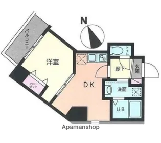 ラクエール旗の台【4階】の間取り