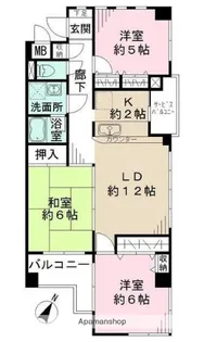 ソレイユ雪谷【3階】の間取り