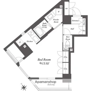 レジデンシャル目黒【2階】の間取り