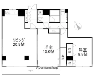 シャドーウィング洗足池【1階】の間取り