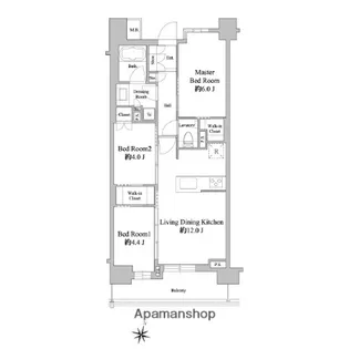 ドゥーエ西馬込【5階】の間取り