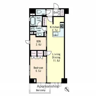 オープンレジデンシア高輪台【3階】の間取り
