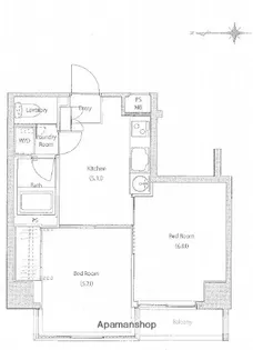 SOCIETY EBARA−NAKANOBU【601号室】の間取り