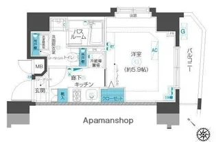 フェニックス武蔵小山【5階】の間取り
