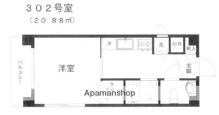 カームビュー・池上【302号室】の間取り