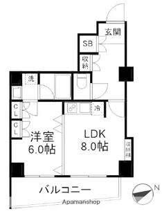 ユニーブル島津山【506号室】の間取り