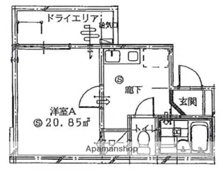 木乃池プラザ南馬込【101号室】の間取り