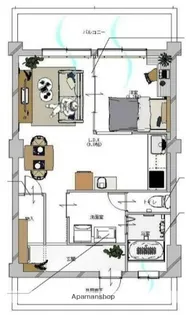 池田山マンション【3階】の間取り