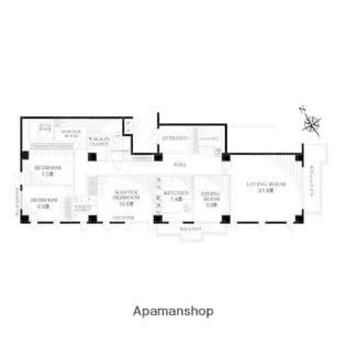 ティアラ島津山【4階】の間取り