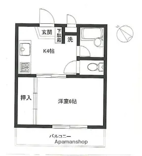 みなともハイツ旗の台【202号室】の間取り