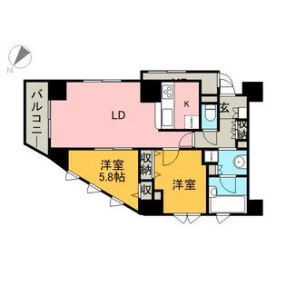 レジディアタワー中目黒【8階】の間取り