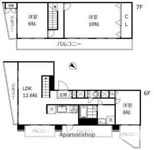 ルミネ五反田【6階】の間取り