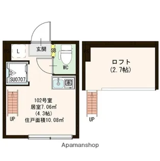 PREMIER不動前【102号室号室】の間取り