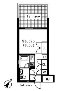 ラティエラ白金高輪【103号室号室】の間取り