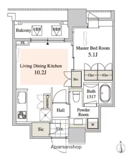 タワーコート北品川【5階】の間取り