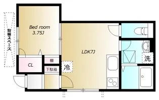 ウエストコート【1F号室号室】の間取り
