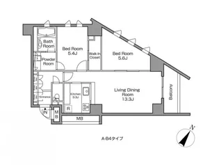 レジディアタワー中目黒【17階】の間取り