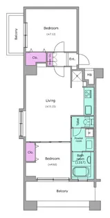 レジディア島津山【6階】の間取り