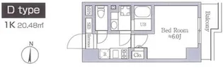 レジディア南品川【4階】の間取り