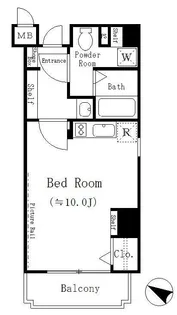 レジディア目黒【4階】の間取り
