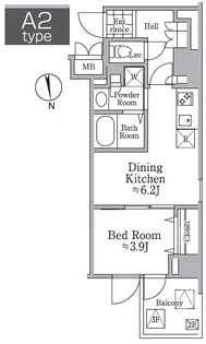 レジディア西小山【3階】の間取り