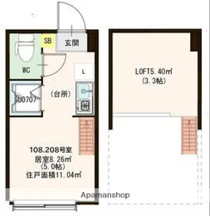 ハーモニーテラス大井Ⅱ【2階】の間取り